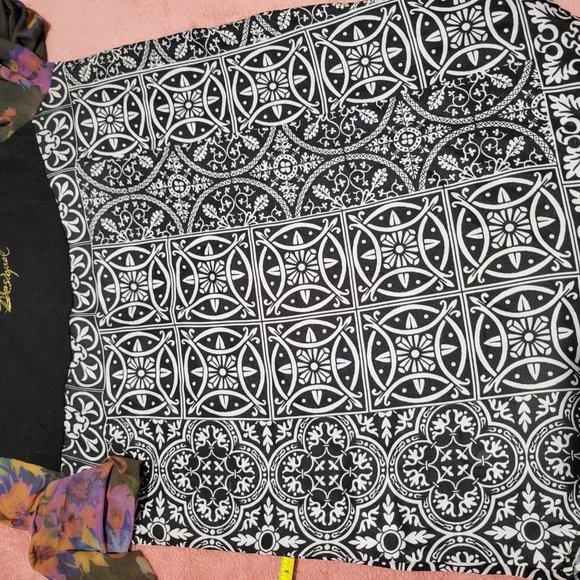 Desigual Mandala Floral Semisheer Long-Sleeve Top - Picture 5 of 17